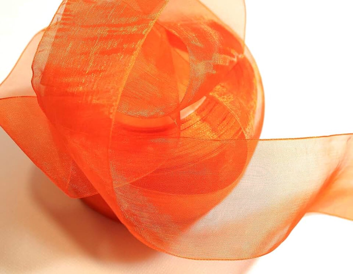Organza 45 m breedte 4 cm organza lint cadeaulint organza bruiloft Kerstmis (oranje)