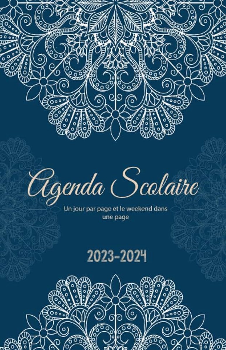 Jour page Mandala: Agenda Mandala 1 jour 1 page et Weekend 1 page | journalier pour primaire, collège, lycée, étudiant, ... de Septembre 2023 Jusqu'au Juillet 2024