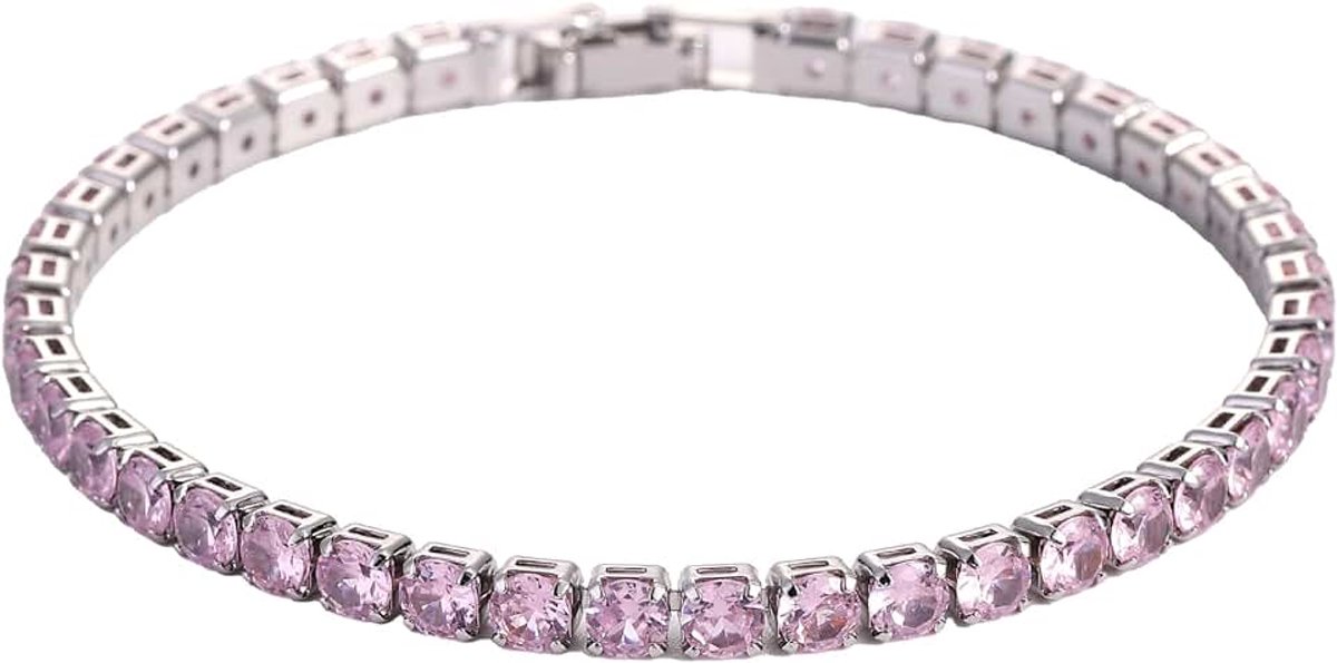 Tennisarmband dames, tennisarmband zirkonia, fonkelende zirkonia, zilveren armbanden dames, diamanten armbanden, armband voor vrouwen meisjes cadeau (B)