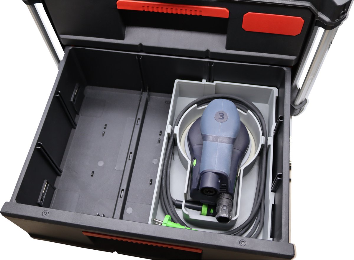 Milwaukee Packout 3/2 lades kist inzet – 3D geprint voor Festool ETS EC150/3 - Gereedschapskoffer insert | Professioneel ontworpen organizer | Packout accessoire