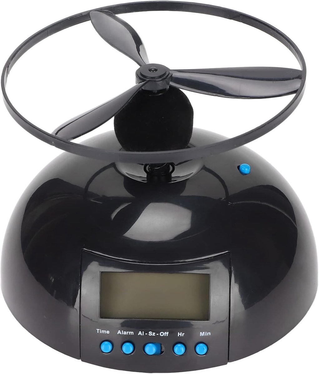 Vliegende wekker, digitale wekker voor slaapkamer, helikopter chopper, propeller-klok, led-wekker die ontsnapt, voor volwassenen met zware slaap