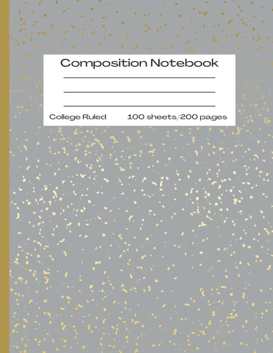 Gray soft cover, durable composition notebooks, 100 sheets/200 pages, size 11*8-1/2 inches, 1 subject notebooks, high quality lined paper, bright colors, school suppli