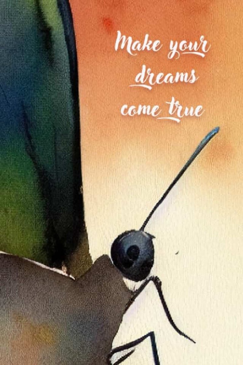 Bullet Journal - Butterfly notebook - Make Your Dreams Come True: 6"x9"in