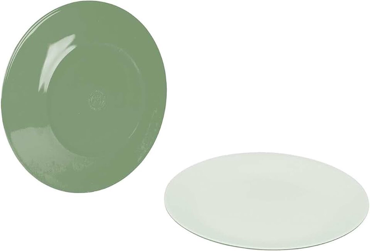 Dinerbord Two-Tone Melamine 4 Stuks Groen