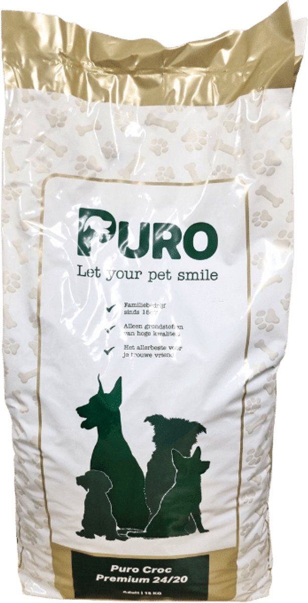 Puro Croc Premium - 24/20 - 15 kg - Krokante hondenbrokken