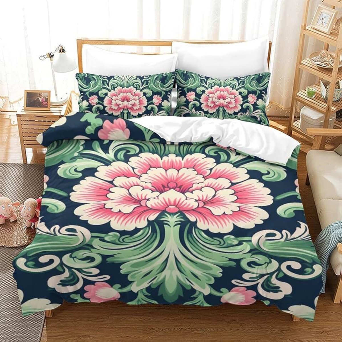 Kinderbeddengoedset van zachte microvezel, 3-delig, met ritssluiting, 140 x 200 cm
