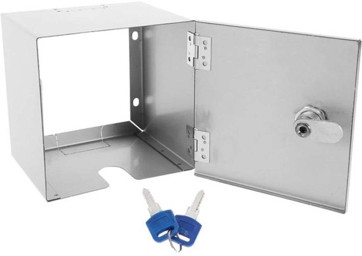 Weerbestendige elektrische buitenkap - met slot - diefstalbeveiliging - zilver