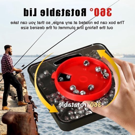 Set van 2 blikken visloodjes van 120 g - 7 maten met opbergdoos - verwijderbare pillen voor stabilisatie van lijn en aas, ideaal voor vissen — afbeelding 2