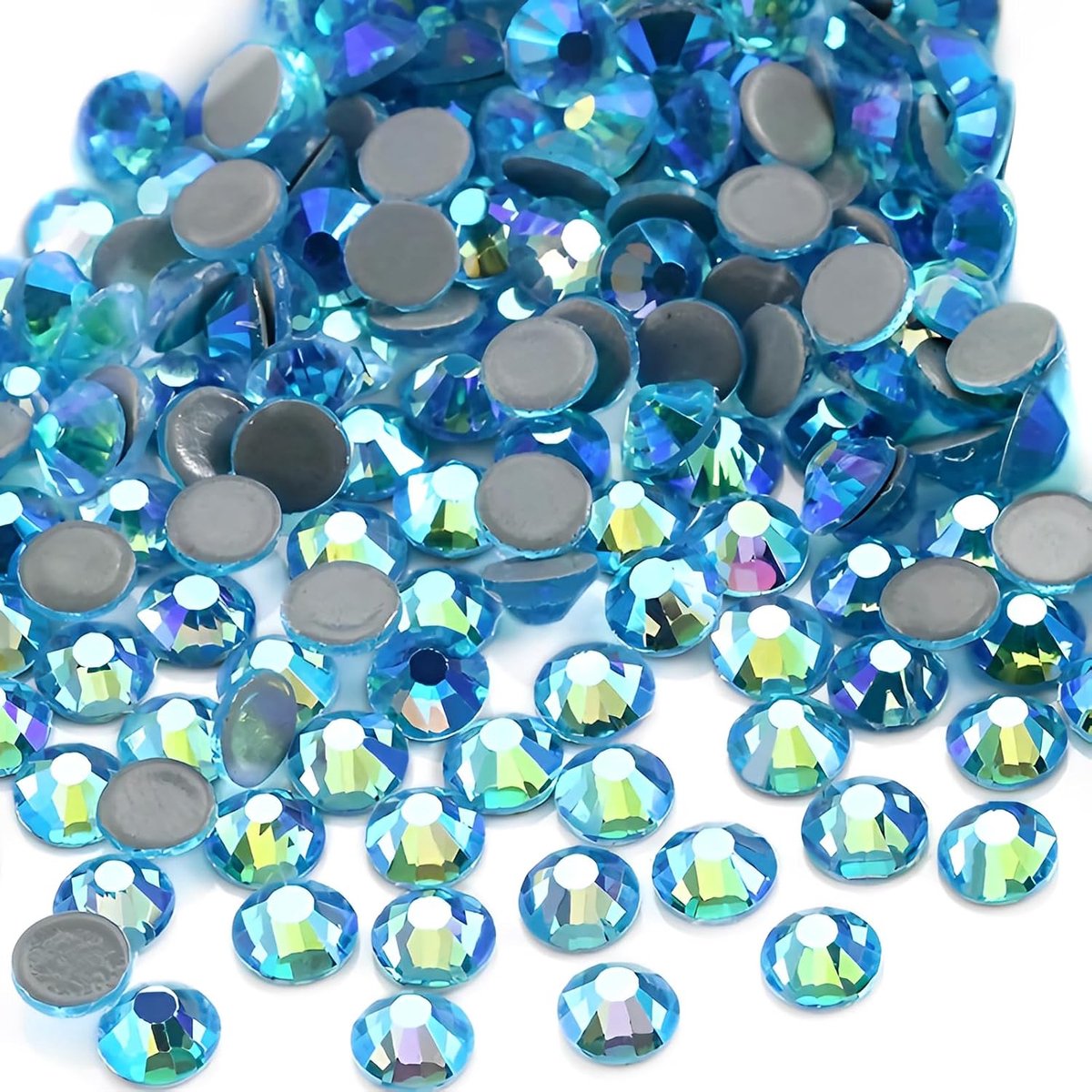 576st Hotfix Kristal Flatback Strass Glas Diamanten Edelstenen voor Craften Kunstambachten Decoraties Kleding Schoenen 6.4mm SS30 Aquamarijn AB
