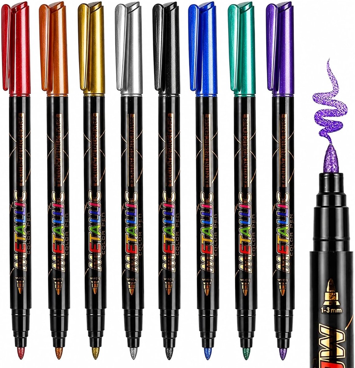 Tijdelijke Tattoo pen, 8 stuks Glittertattoostiften voor kinderen, Tattoo pennen voor Huid, markeerstift, Glinsterende Body Tattoo-markers voor carnaval, verjaardag, kerst, festivals en feesten