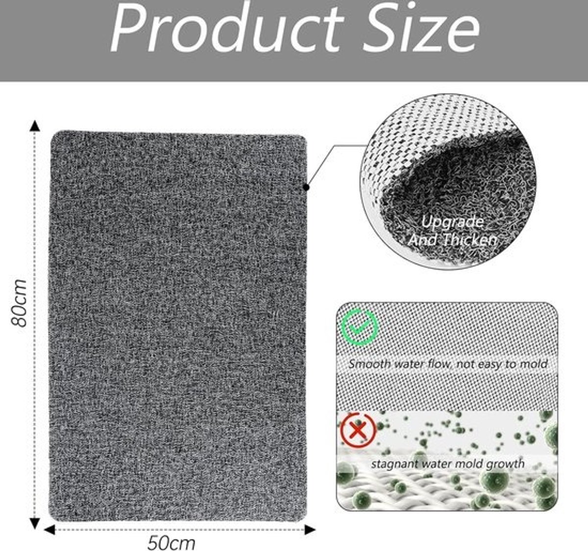 Antislip Douchemat 50 x 80 cm - Zacht en Schimmelbestendig