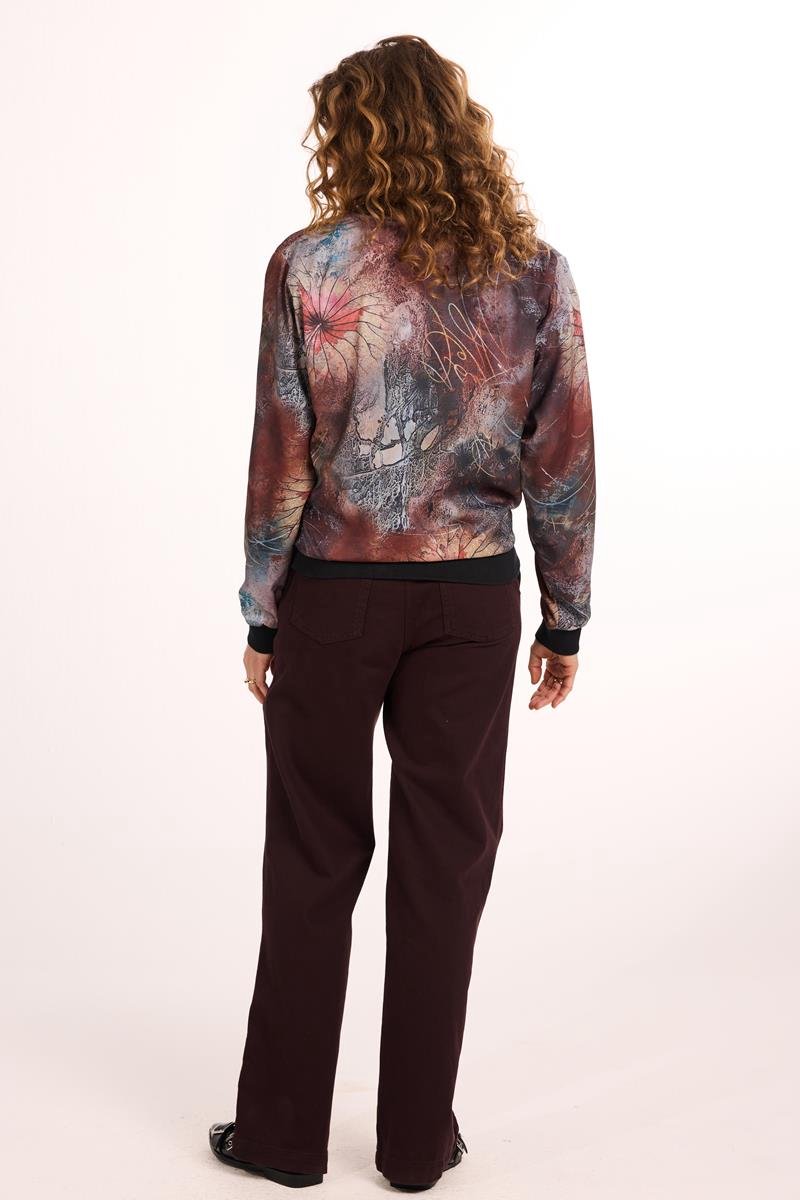 DIDI Dames Bomber Galaxy Burgundy Cloudroot print maat 48