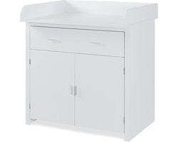 Luiercommode Starler met verschoonblad 104x96x77 cm wit (en.casa)
