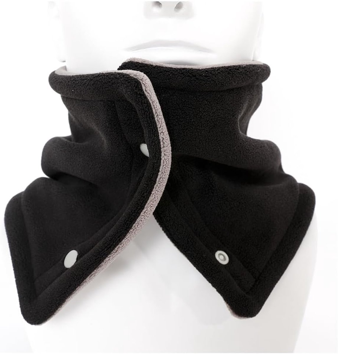 Sjaal, halsdoek, 1 stuk, uniseks, winter, lus, colsjaal, dik, zacht, thermisch, dubbelzijdige halsdoek met knopen, ronde sjaal, nekwarmer voor skiën, motorrijden, fietsen, hardlopen, outdoor, skiën