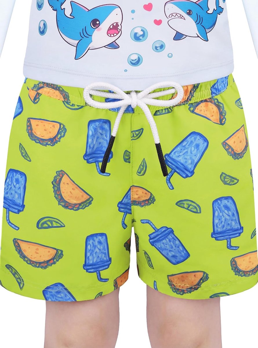 Zwembroek Snel-drogend met Rekbare Compressie Voering, Strandshorts voor Peuter, Maat 2 jaar tot 6 7 8 10 12 14 16