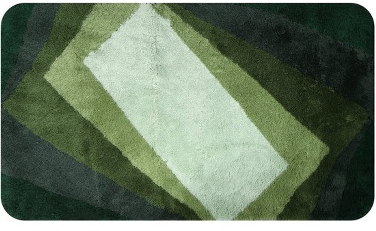Hoogpolige Antislip Badmat voor Vloerverwarming - 70 x 120 cm - Pluizig Groen