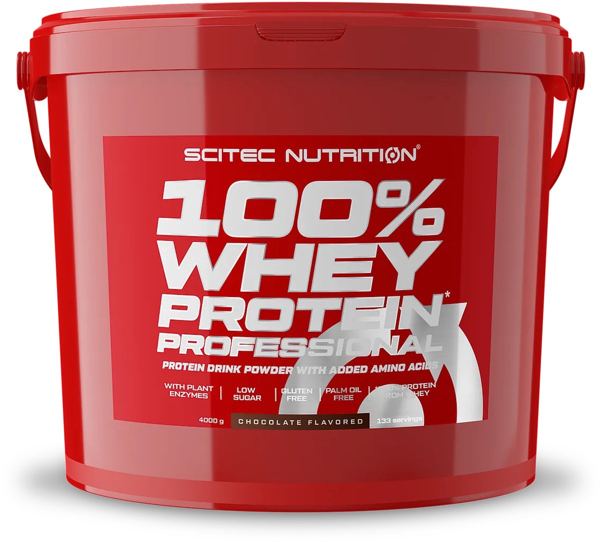 Scitec Nutrition® - 100% Whey Protein Professional (4000 gram - Chocolate) - Chocolade - 133 eiwitshakes - Premium proteine poeder met leucine, glutamine, arginine, taurine, papaïne en bromelaïne
