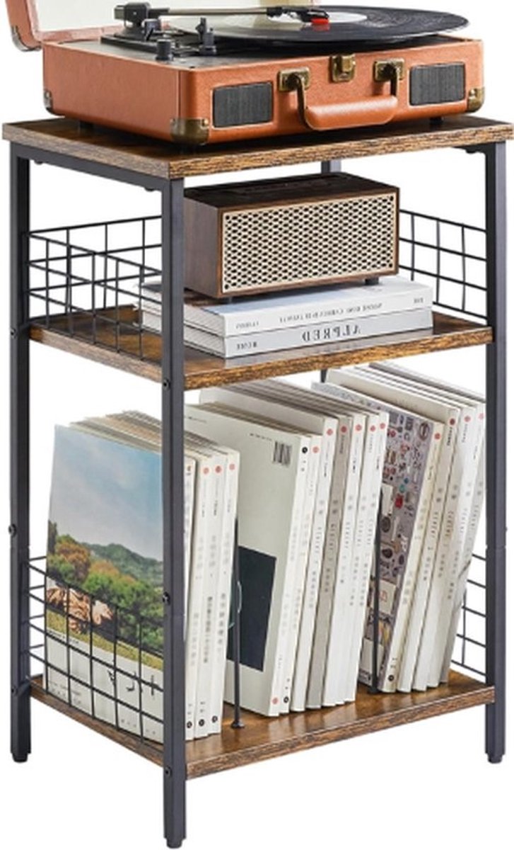 Platenspeler Meubel - Platenspeler Kast - Ip Meubel - Ip Kast - Ip Opbergsysteem - Platen Kast - Platenspeler Tafel - Vinyl Kast - Vinyl Meubel - Vintage - Vintage Dressoir - Industriële Stijl - Platenspeler Staand - Veelzijdige Bijzettafel