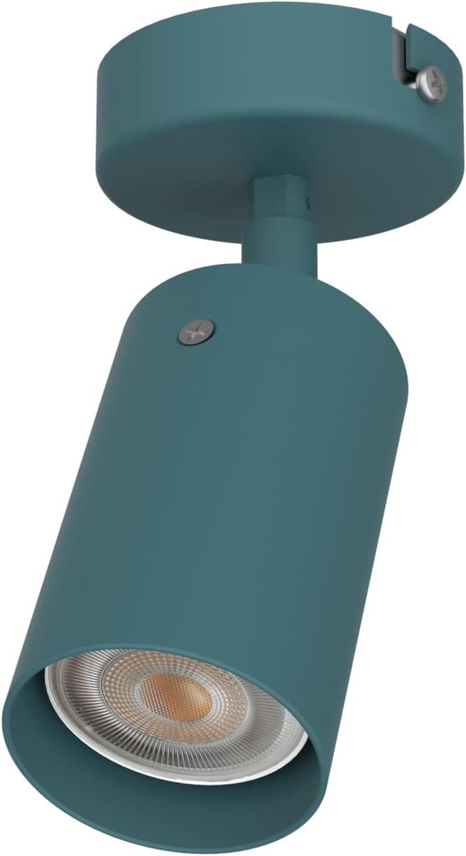 LED-spotlamp, verstelbaar, voor montage aan het plafond of aan de muur, van metaal - Aansluiting: GU10 - Made in Italy - Diameter: 6 cm - Modern design voor keuken en woonkamer (Mediterraans Blauw)