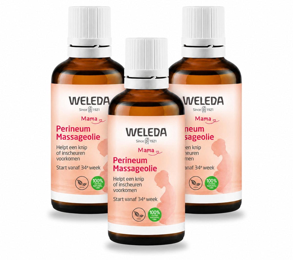 3 x WELEDA - Perineum massageolie - Mama & Baby - 50 ml - Voordeelverpakking - 3 stuks
