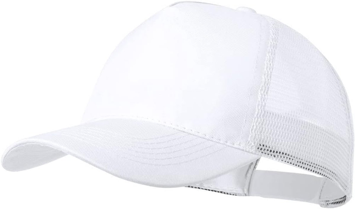 Casual baseballpet, 5 panelen, met mesh aan de achterkant, verstelbaar met kunststof sluiting, voor heren, dames, zomer.