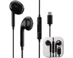 Nuvance Oortjes met Draad - Bedrade Oordopjes - USB-C Oortjes - Oordopjes met Draad en Microfoon - In-Ear Oordopjes - Zwart