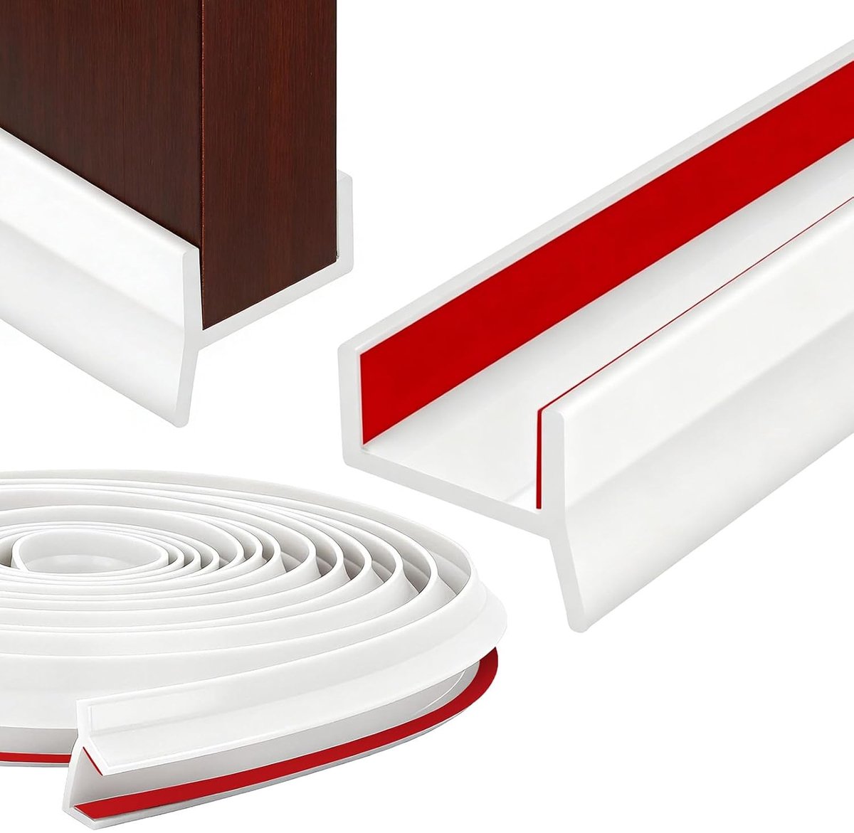 afdichtingsprofiel, 8 meter plint keuken plint profiel afdichting, afdichting voor plint afdichting, plint bescherming, voor 15 mm, 16 mm, 17 mm plint breedtes, deuren (wit)