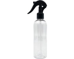 BIOHY Spuitfles (transparant) met pomphulpstuk 250 ml (individueel)| Chemisch bestendige pompverstuiver voor reinigingsmiddelen, olie en meer