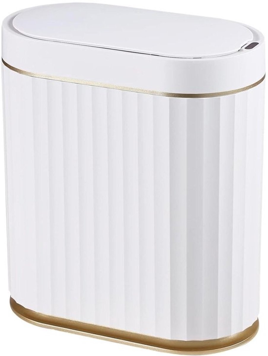 Automatische Vuilnisemmer met Bewegingsmelder - 8 Liter Slim Kunststof Model met Deksel voor Slaapkamer, Badkamer, Keuken en Kantoor
