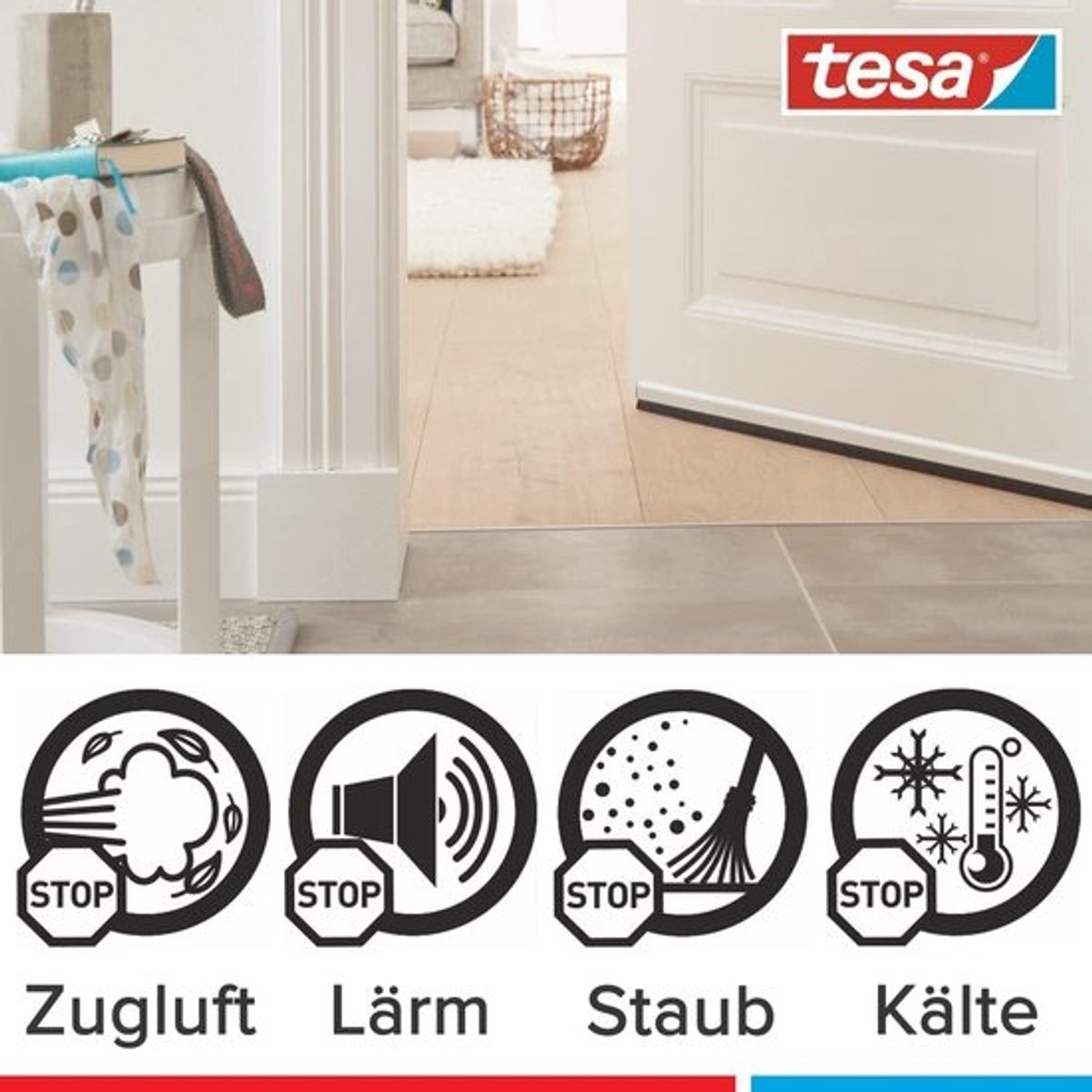 Comfort Zelfklevende Aluminium Dorpelstrip - Tochtstrip met veermechanisme - Voordeur en andere deuren - Moll moll.