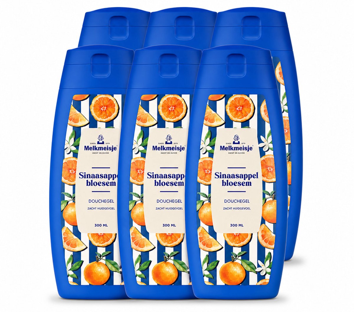 6 x Melkmeisje – Douchegel – Sinaasappelbloesem – 300 ml - Voordeelverpakking - 6 stuks