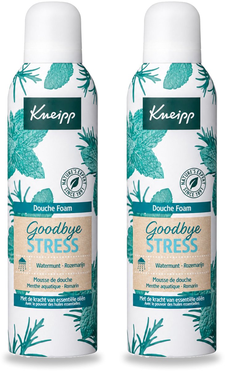 2 x Kneipp - Douche schuim - Goodbye Stress - Watermunt & Rozemarijn - 200 ml - Voordeelverpakking - 2 stuks