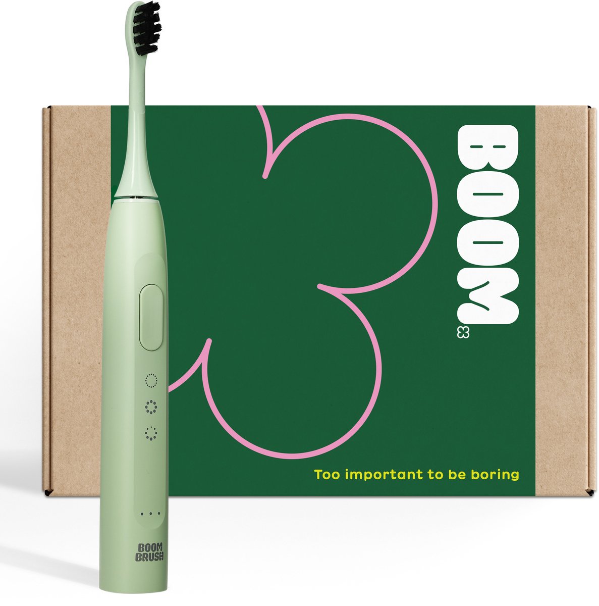 BOOM Elektrische Tandenborstel - 360 dagen Batterij - The Wave - Groen - Sonische Tandenborstel - Duurzaam