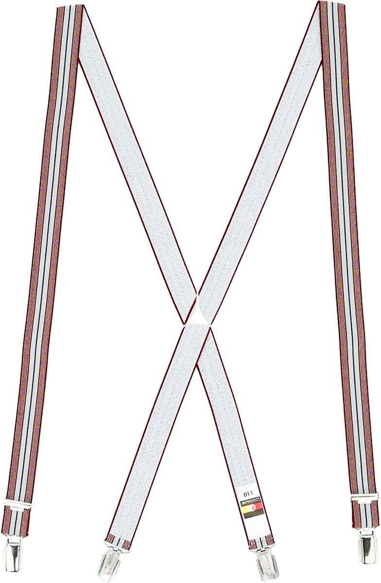 LINDENMANN heren bretels X-vorm - rood gestreept