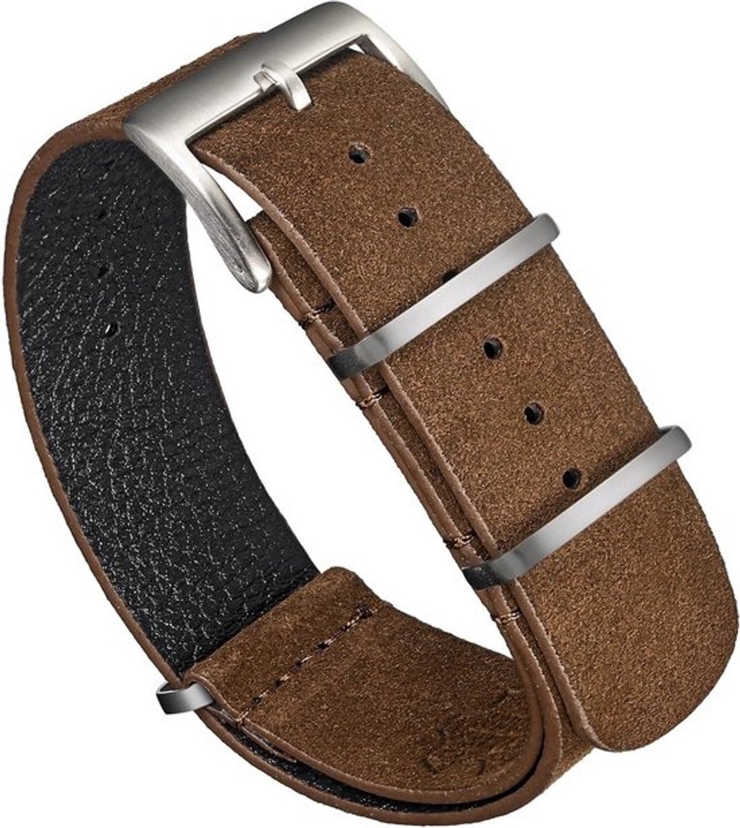 Stijlvolle Suède Horlogeband in Nato Zulu Stijl - Vintage Vervangband voor Heren en Dames - 18 20 22 mm