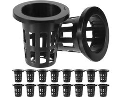 50 stuks 2 inch net cup potten - Voor hydroponics - Voor groenten en tuinieren - Voor groeisystemen - Ronde zwarte plastic baskets - Met openingen