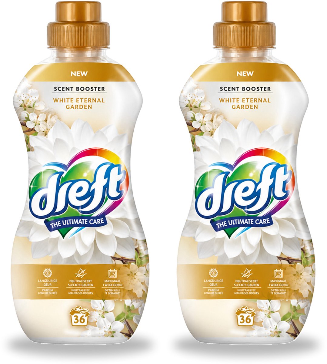 2 x Dreft – White Eternal Garden – Vloeibare Geurbooster – 720 ml – 36 wasbeurten - Bulkverpakking - 2 stuks