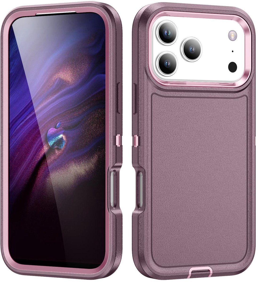 Mobigear Hoesje geschikt voor Apple iPhone 18 Pro Telefoonhoesje Hardcase | Mobigear Rugged Backcover Shockproof | Schokbestendig iPhone 18 Pro Telefoonhoesje | Anti Shock Proof - Paars