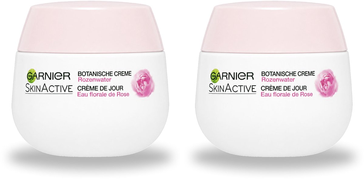 2 x Garnier - SkinActive - Botanische Dagcrème - Rozenwater - Droge & Gevoelige Huid - 50 ml - Voordeelverpakking - 2 stuks