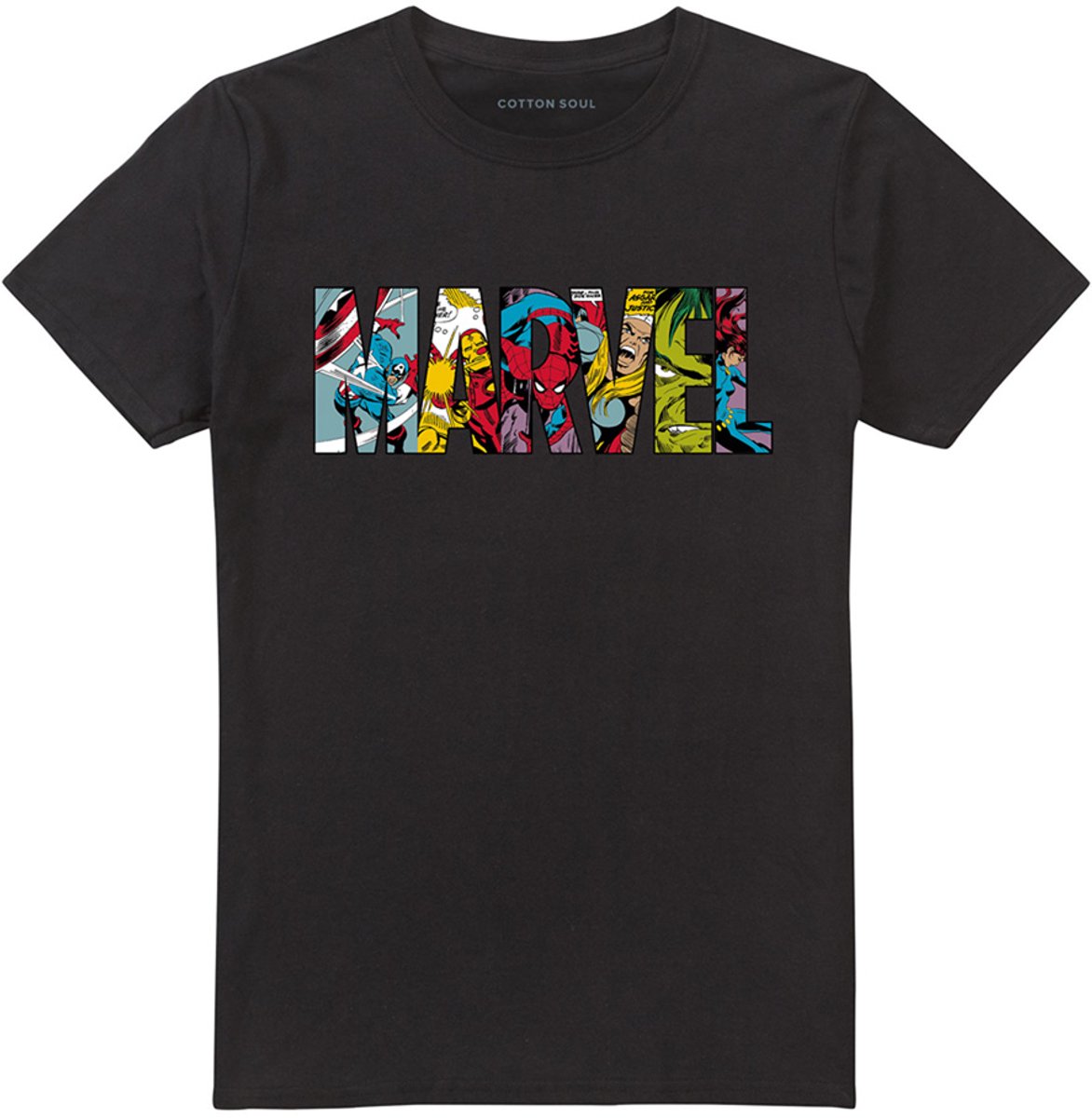 Marvel Comic Strip Logo Heren T-Shirt - Zwart - XXL