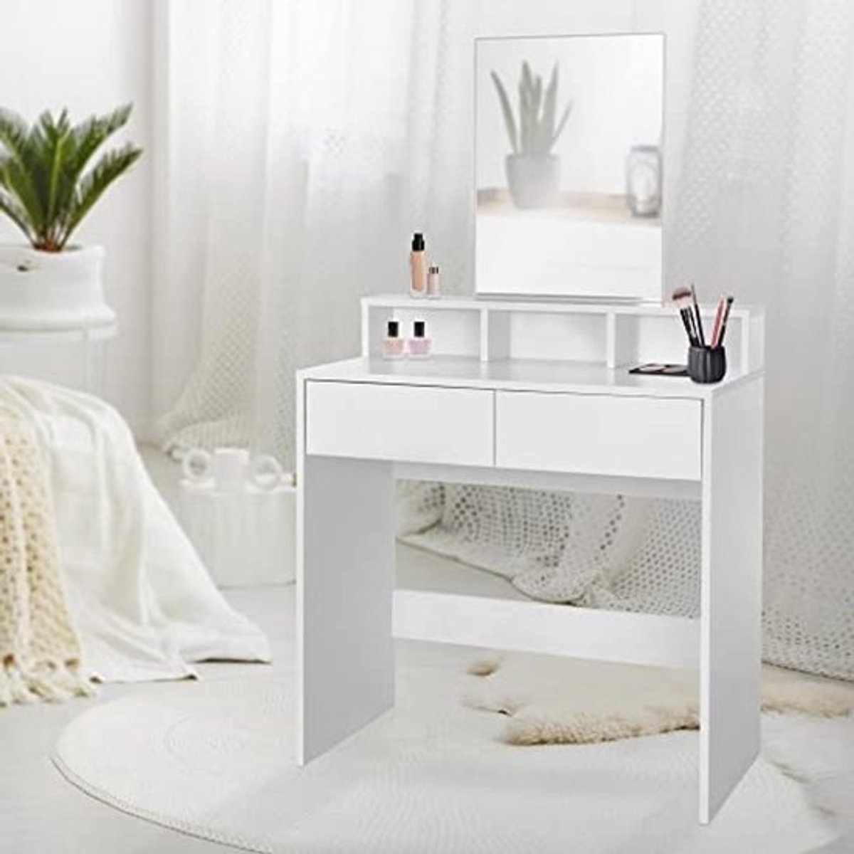 Moderne Kaptafel met Spiegel en Laden - 80 x 40 x 140 cm