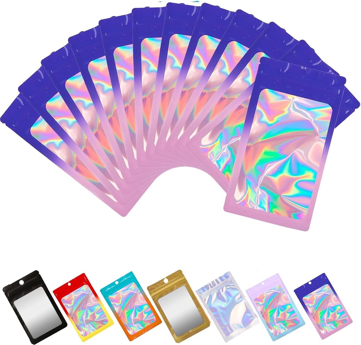 100 stuks Mylar-zakjes paars 7,5 x 12
