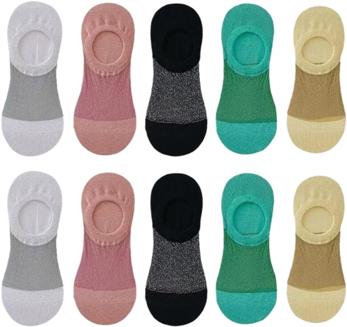 Sokken 35-40, katoenen sokken, onzichtbaar, enkellers, ademend, gevoerd katoen, voor vrouwen en meisjes, multipack