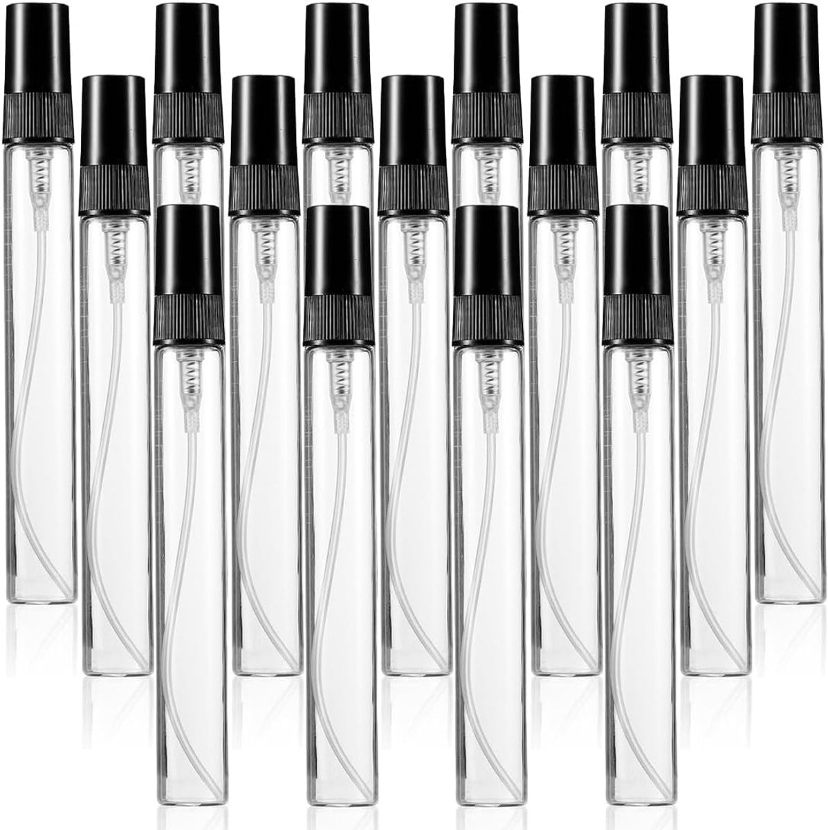 15 stuks 10 ml spuitflessen, navulbaar, vacuüm, kunststof, spuitfles, transparant, draagbaar, voor etherische oliën, reiniging, parfum