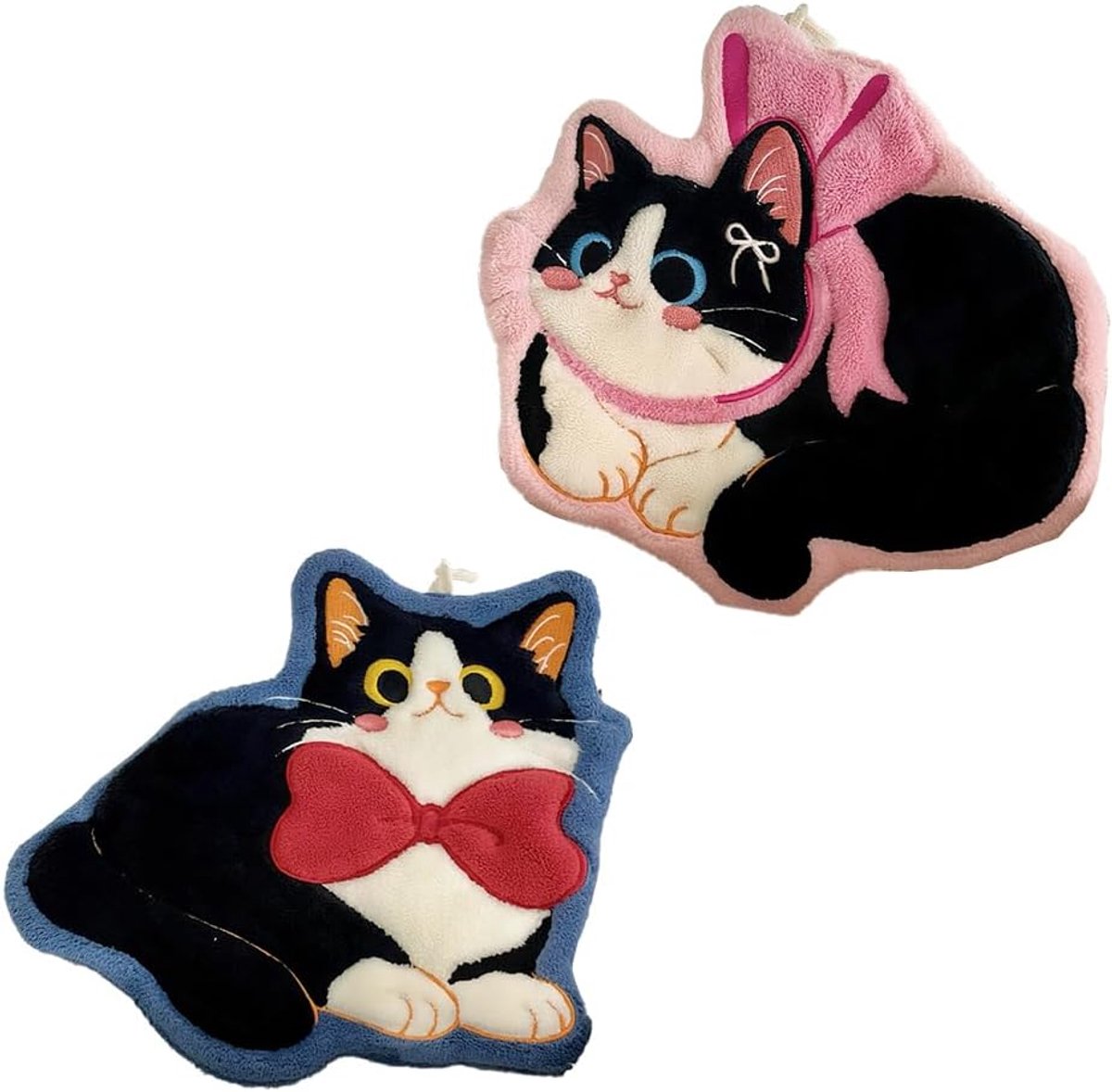 Handdoeken met schattig kattenpatroon, hangende absorberende zachte kattenhanddoeken voor badkamer en keuken, decoratieve hangende gezichtshanddoeken - cadeaus voor verjaardag, Kerstmis