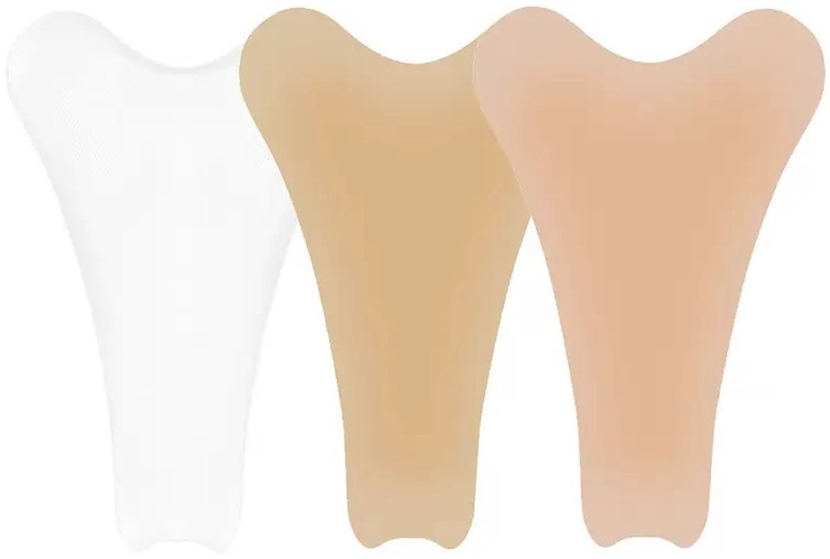 3 stuks - Y-vormige blokkeringsmat - Kameelteen blokkeringsmat - Silicone beschermingsmat - Herbruikbaar - Onzichtbaar - Geschikt voor yogabroek, bikini en andere shorts - Transparant + beige + huidskleur