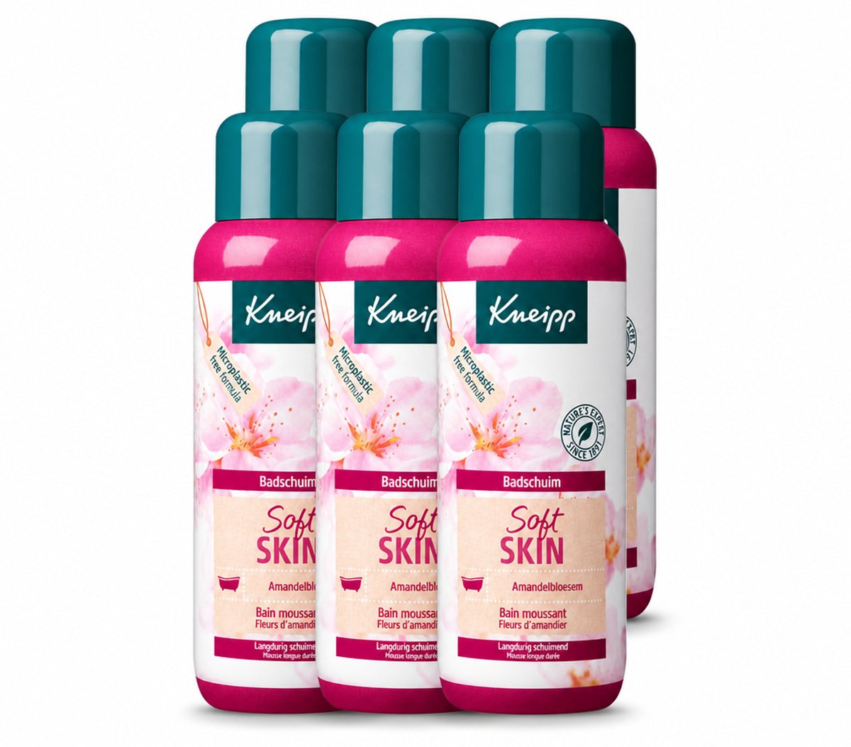 6 x Kneipp - Badschuim - Amandelbloesem - Voor droge en gevoelige huid - 400 ml - Voordeelverpakking - 6 stuks