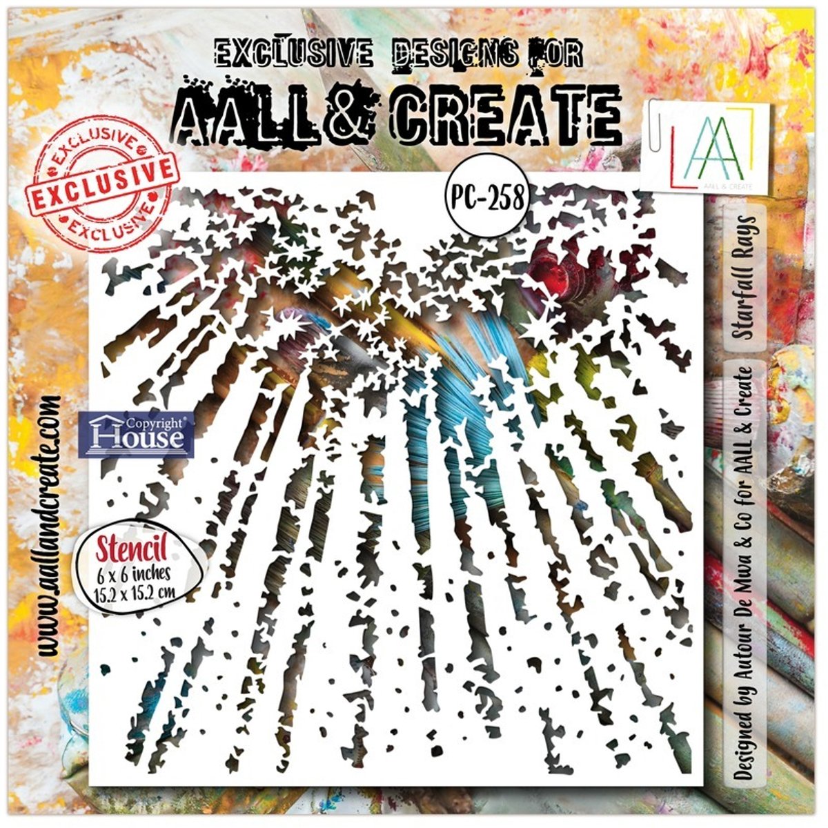 Aall & Create stencil - Starfall rays 15 x 15 cm
