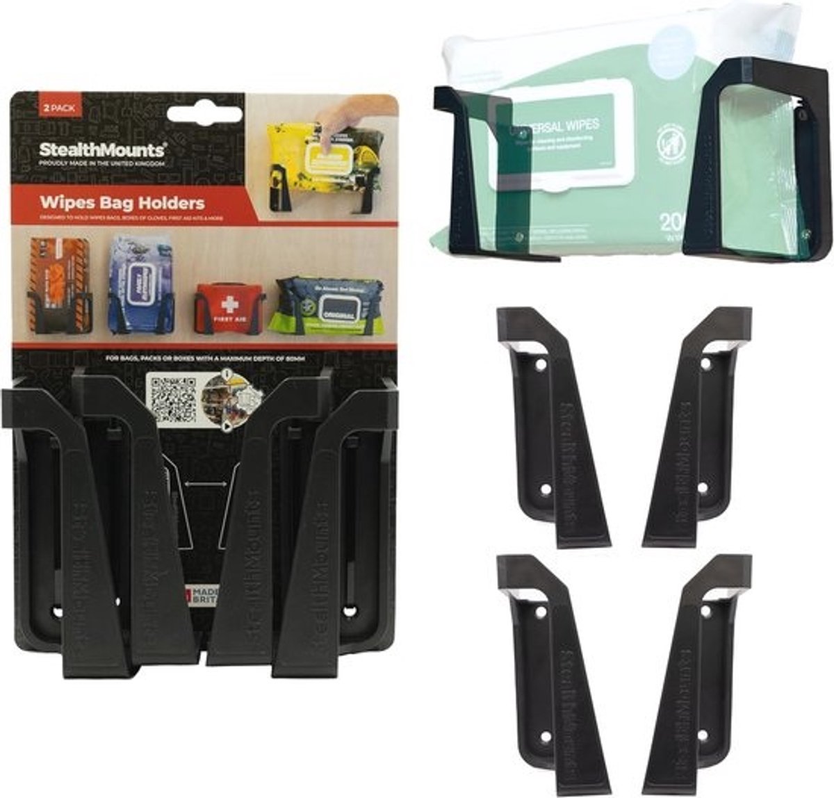 Veegdoek Houders | 2 Pack | Universele Wandmontage voor Doekjes | Perfect voor Werkplaats