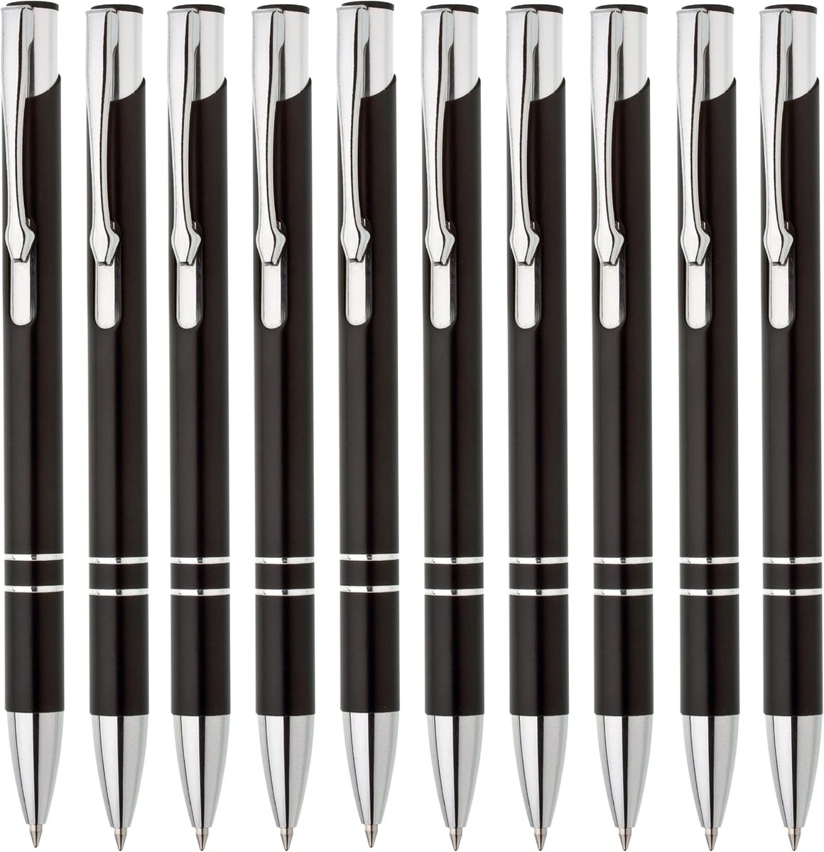 Balpennen met superieure blauwe inkt voor kantoor, school en huis (zwart)